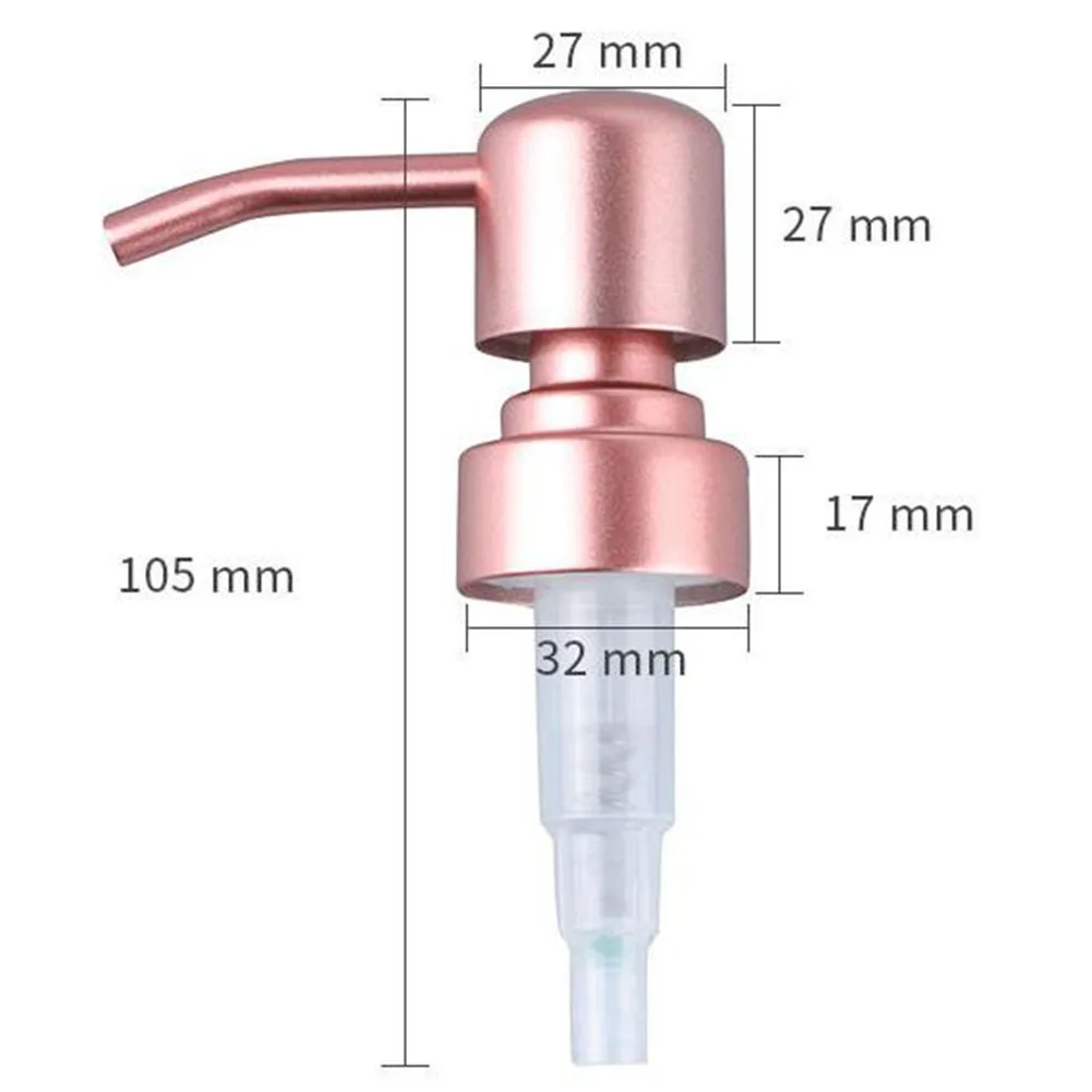 Stainless Steel Hand Liquid Soap Pump Dispenser Head  Bathroom Hand Replace Lotion Shampoo Pump Tube 28/400 Thread Press Head