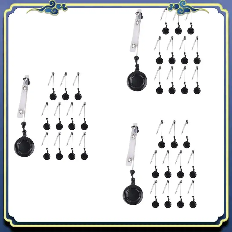 

Portable 36 Pcs Beadable DIY Badge Reel Kit Retractable ID Name Badge Reel Clips Holder For Beads Blank Bar With Belt Clip, Blac