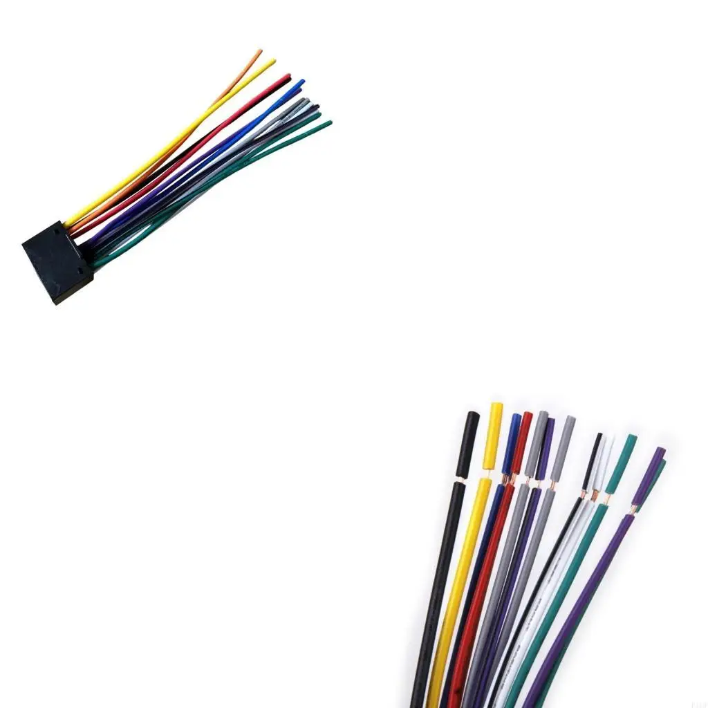 F1CF Car 16Pin DVD Universals Head Unit Stereo Radio Wiring Harnesses Cable Connecter Plugs for Aftermarket Radio