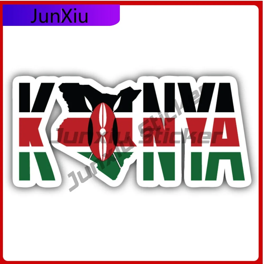 

Kenya Text Map Trendy Best Gift Fade Resistant Modern Motorcycle Decal Sticker Waterproof Vinyl Car Laptop Window Bumper