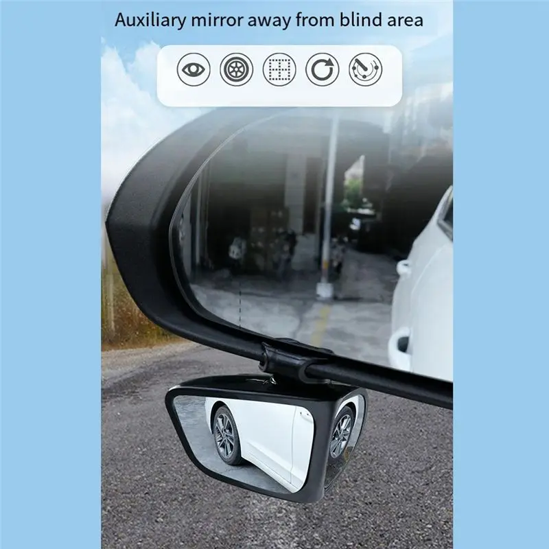 AB96-1 Pair Side Mirror Blind Spot Wide Angle Mirror Reversing Mirror Rear View Mirror Car Exterior Wing Mirror Easy To Use Blac