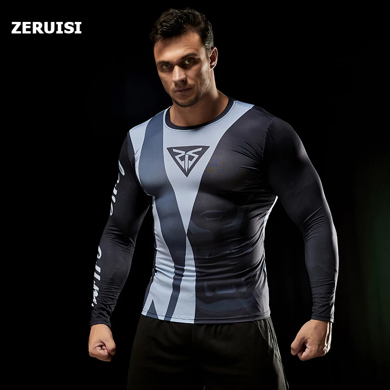 

Personalized Homme Compression T Shirts Long Sleeve Men Gym Running Fitness For Sport Activities