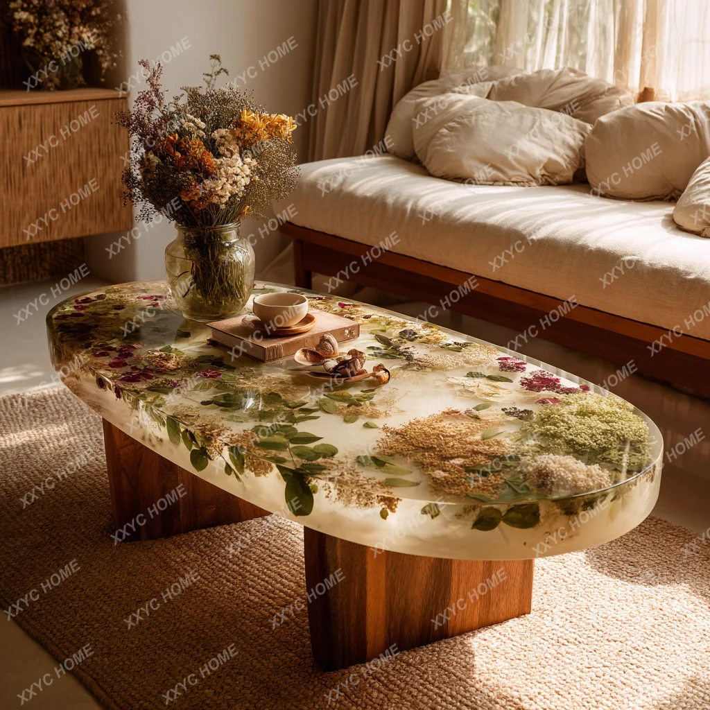 

Журнальный столик из смолы TT Resin River Table, креативный, для небольшой квартиры, для гостиной, домашний, простой, современный, в стиле лёгкой роскоши.