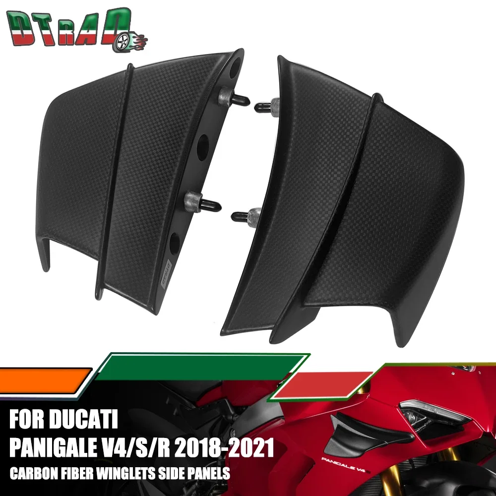 

Carbon Fiber Winglets For DUCATI Panigale V4 V4S V4R 2018-2021 Side Fairing Kit Fixed Wing Motorcycle Accessories Modified Parts