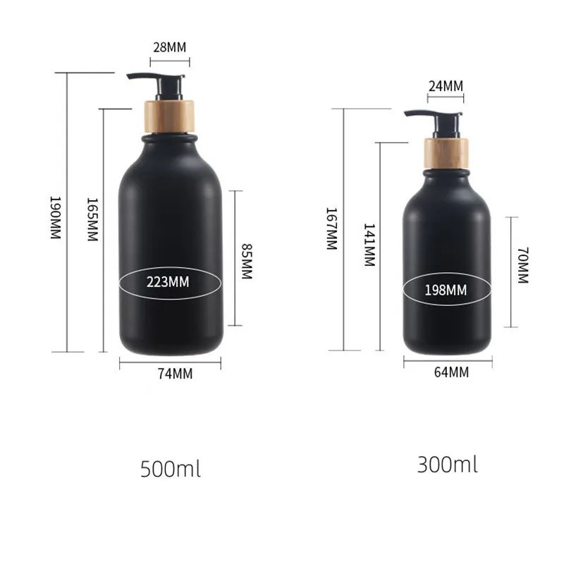 طبق الصابون زجاجة مع الخشب مضخة الصابون السائل موزع اليد الصابون غسول الحاويات إعادة الملء الجرار للمطبخ الحمام 500/300 مللي