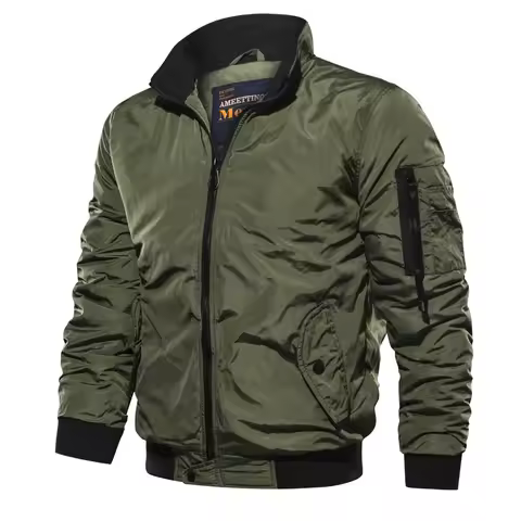 Men's Jacket Hot Autumn Winter Fashion Military Jackets Men Pilot Tactical Slim Fit Jacket Multi-pocket Fashion Army Green