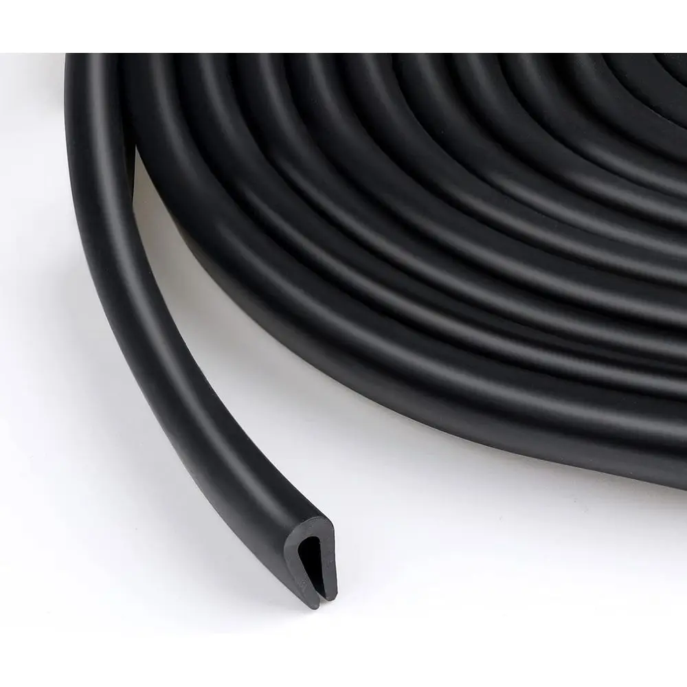 

Rubber U Channel Edge Trim, Door Seal Strip, Edge up to 1/16 Inch (1.6mm), Weather Strip, Black
