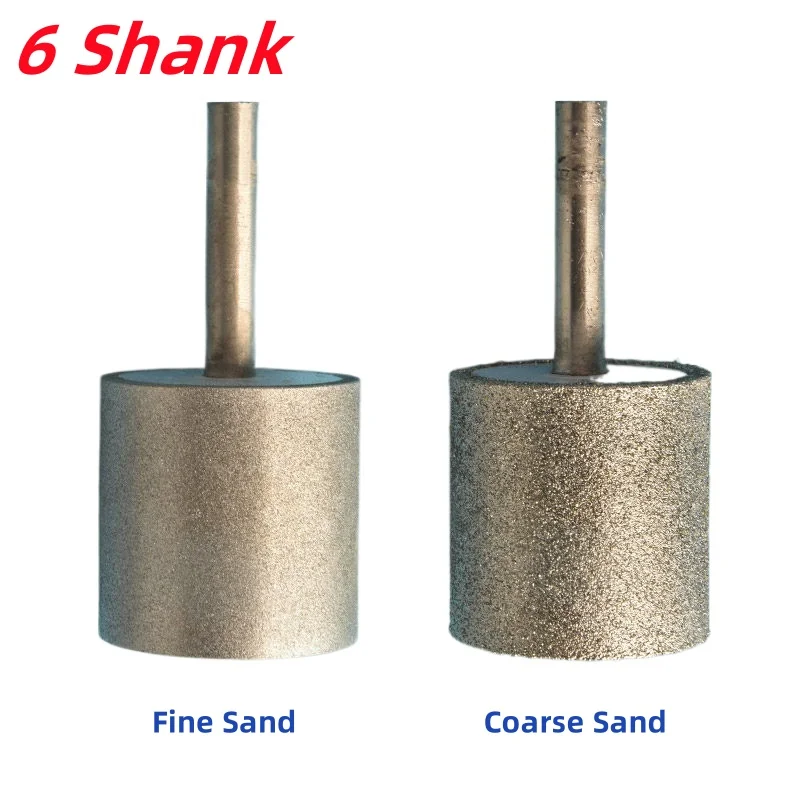

6mm Shank Cylinder Type Grinding Head Abrasive Wheel Jade Jewelry Bracelet Glass Stone Carving Polishing Tool Burrs Bit