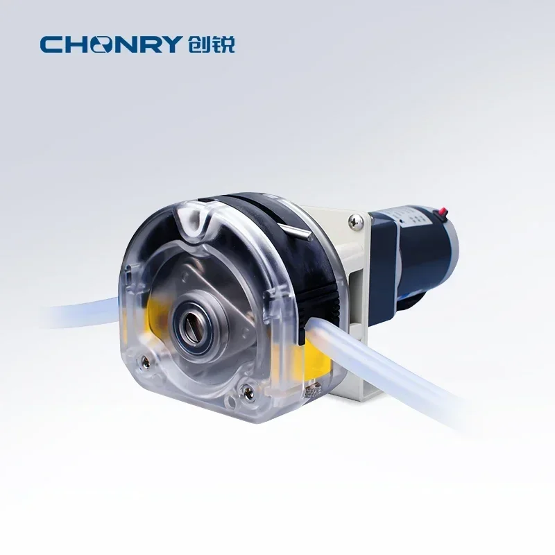 ปั๊มเพอริสตอลติก DC 12V เกรดอาหาร ตัวเครื่องใส พร้อมตัวหนีบสแตนเลส สำหรับเครื่องจำหน่ายนม ขายตรงจากโรงงาน