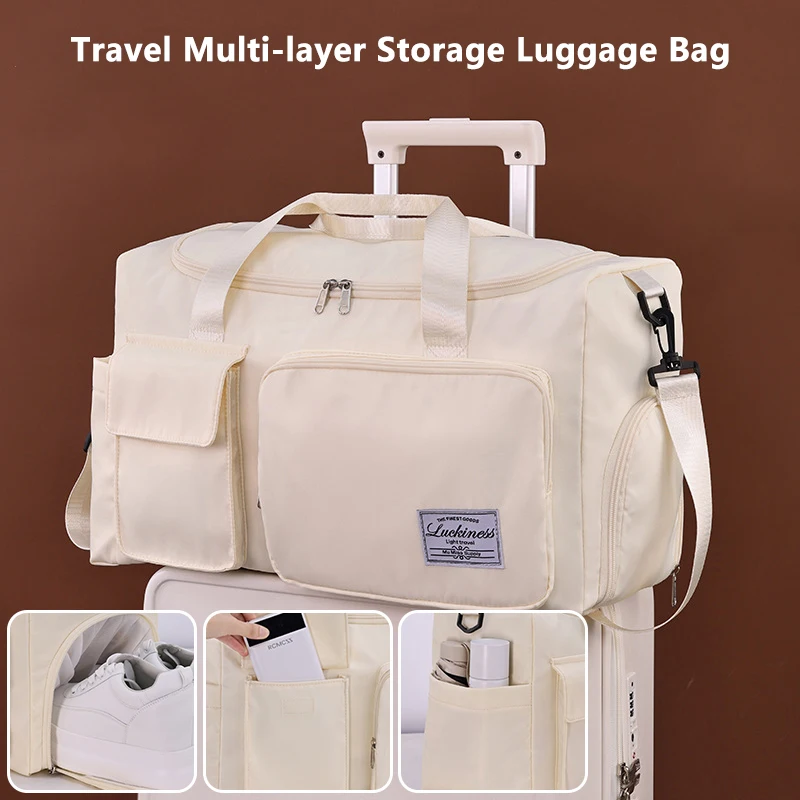 

1 Pcs Women's Travel Tote Expandable Capacity Waterproof Dry Wet Separation Travel Bag Large Capacity Storage Luggage Handbag