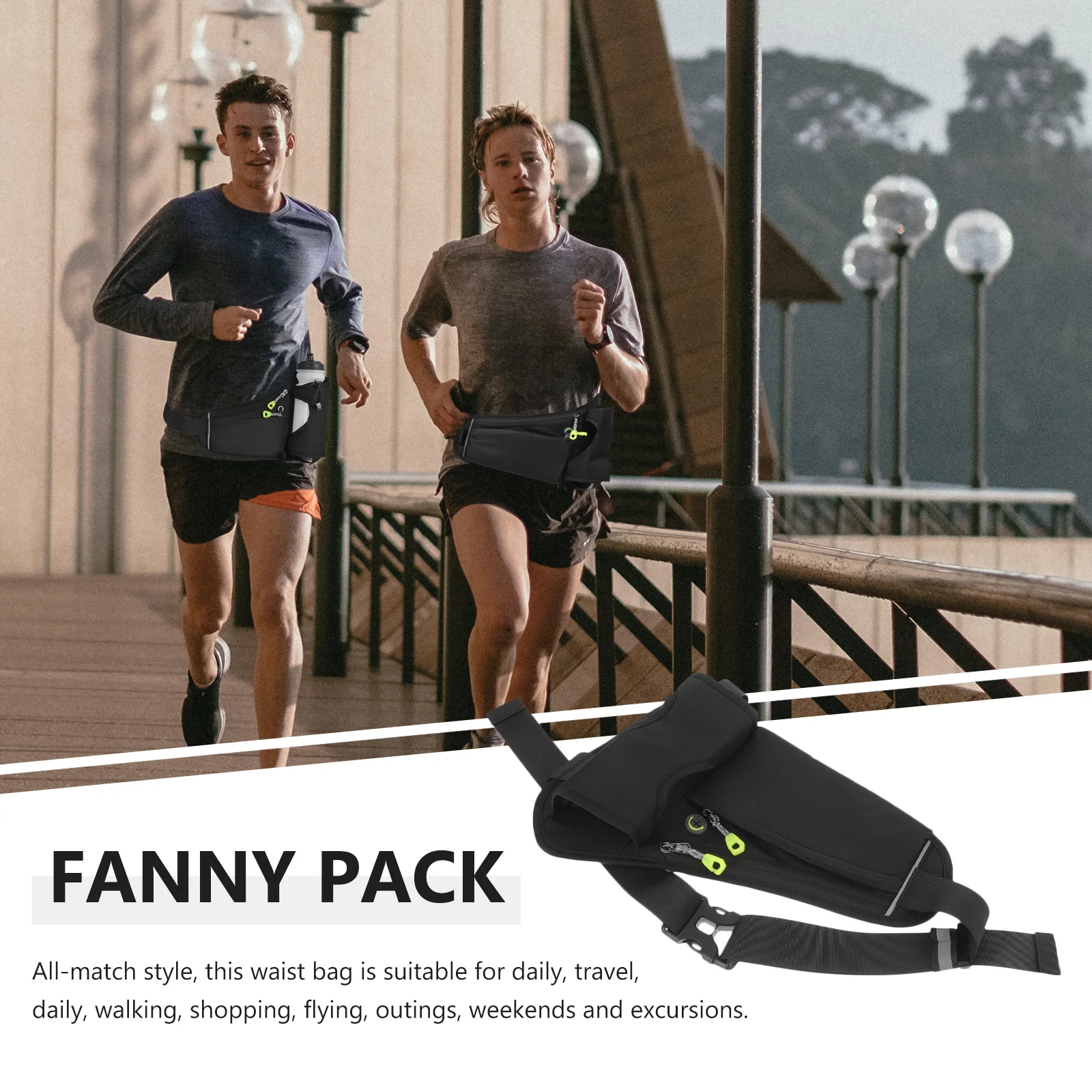 Waterproof Phone Bag Durable Hiking Fanny Pack Adjustable Strap Water Bottle Holder Running Waist Pack Travel Sports