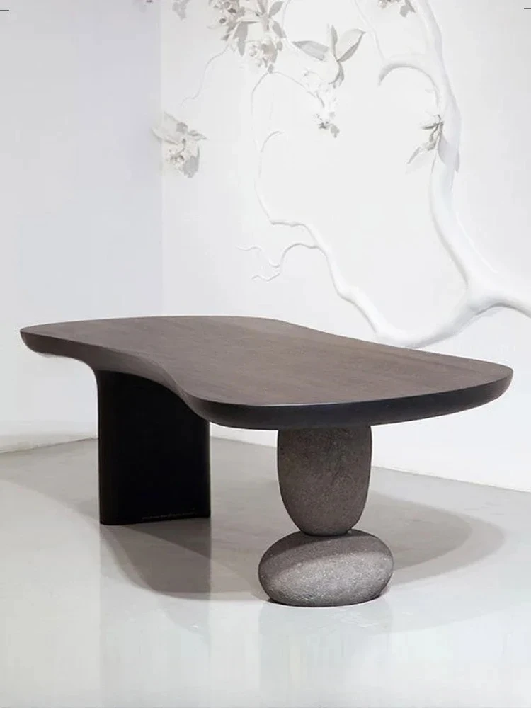 

N Креативный обеденный стол из цельного дерева в японском стиле, современный обеденный стол и стул на 6 человек