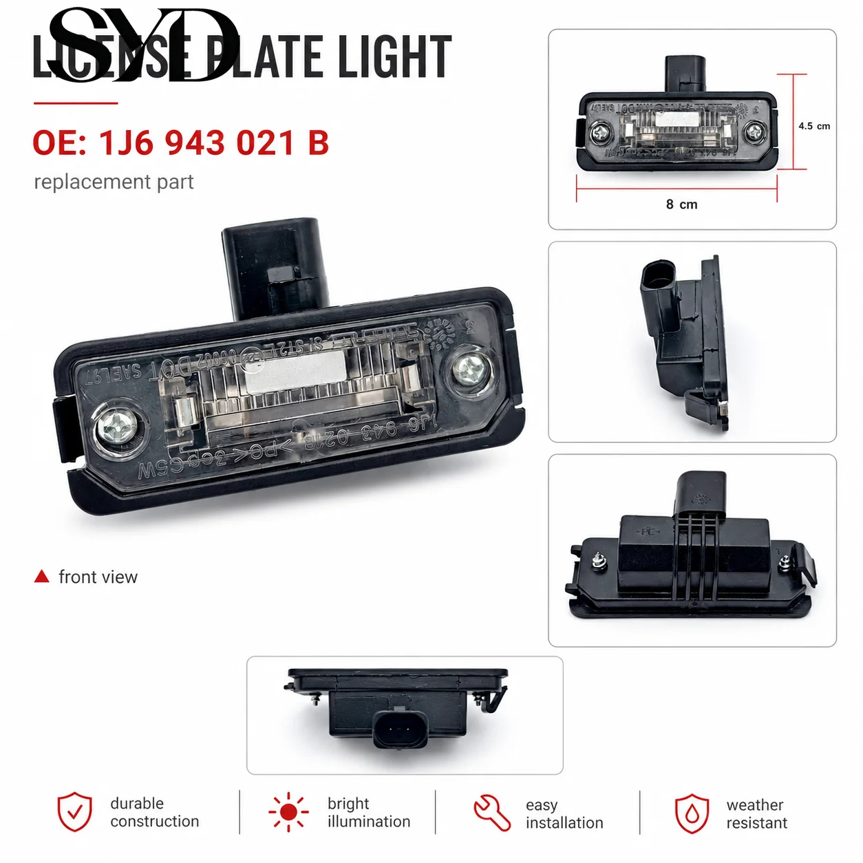 Rear License Plate Light Number Tag Lamp OE 1J6943021B For VW POLO Phaeton Golf Magotan Beetle