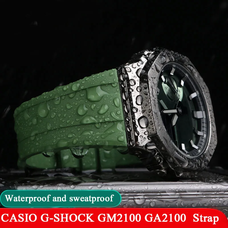 

GA-2100 GA-2110 Rubber Sports Watchbands Modified Strap For Casio G-SHOCK GM-5600 GA2100 GM2110 Series Silicone Watch Bracelet