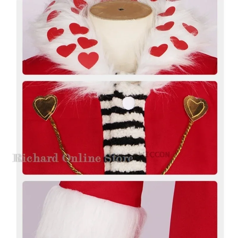 EE01 هازبين كوسبلاي فال بيج فولت فندق فالنتين أزياء تنكرية نظارات معطف أحمر قبعة أنيمي كوسبلاي ملابس الهالوين Par & 0Ww