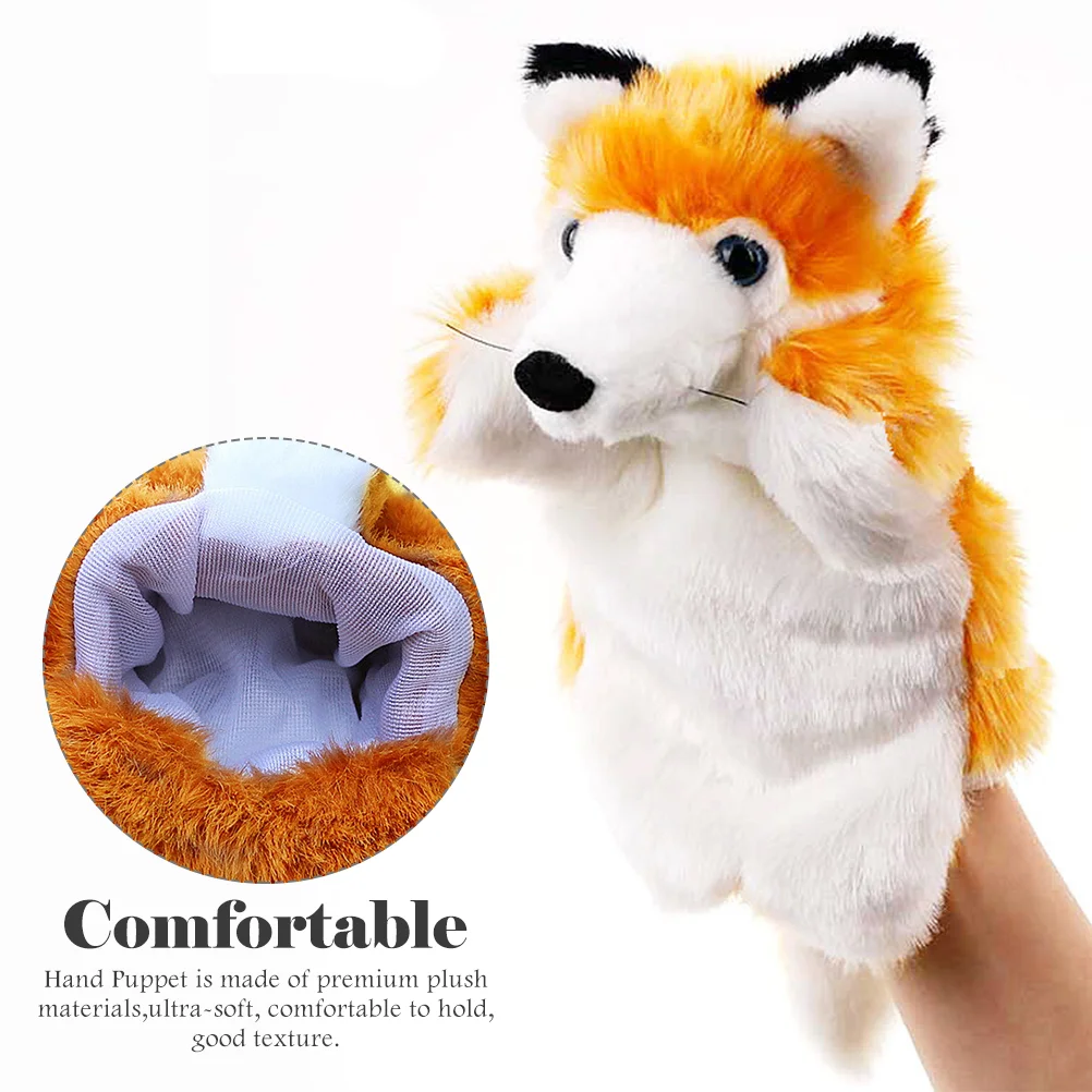 Story Telling Puppet Large Stuffed Fox Hand Children’s Toys Puppets Children's Orange Toddler