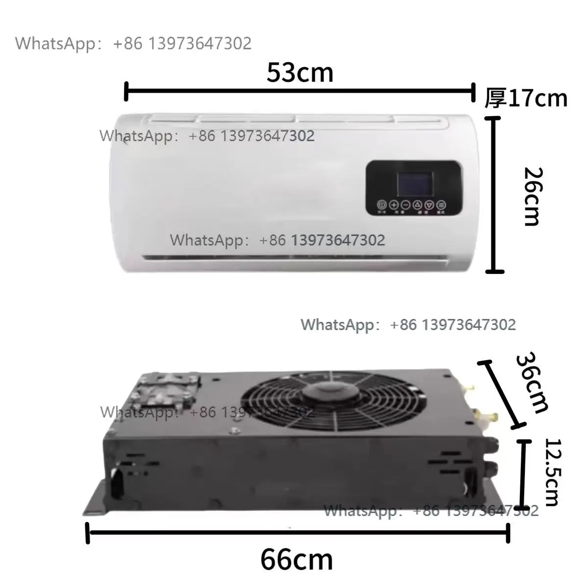 Smart & Mini 12V Mobile AC Split R-134A Refrigerant for Truck RV Car Air Conditioning Fan Compressor RV Parking Air Conditioner