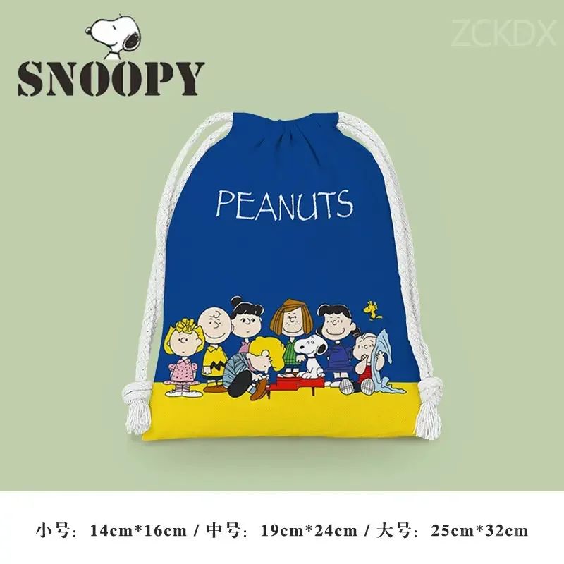 Snoopy Charlie Brown Children Cartoon Plush Drawstring Pocket Cute Animation Boy Girl Portable Party Gift Candy Storage Bag Kid