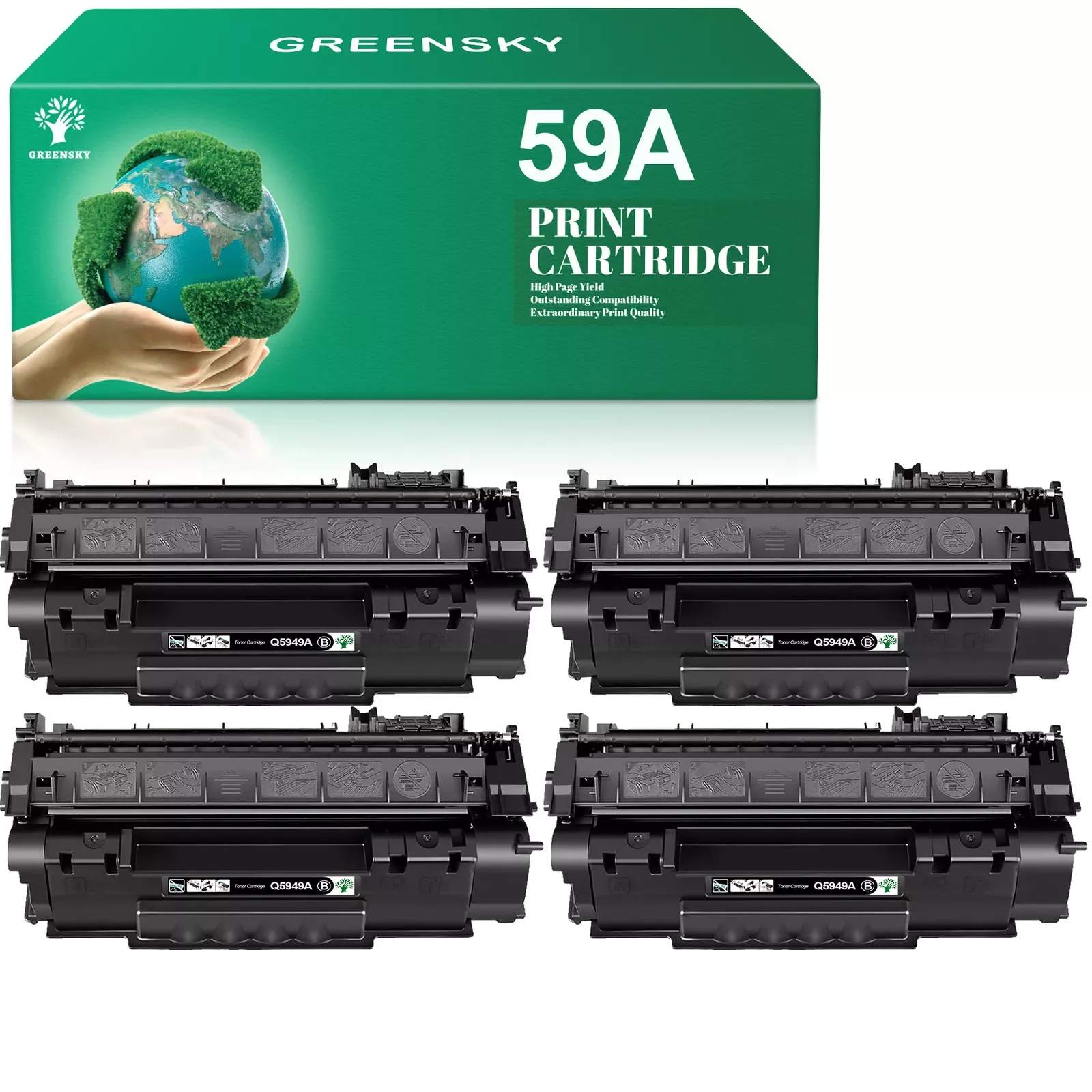 4pk Q5949A 49A Black Compatible Toner Cartridge For LaserJet 1160 1320 3390 3392