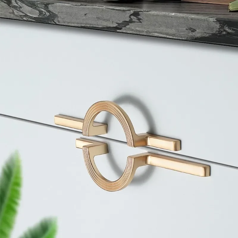 Chinese Style Wardrobe Handle Cabinet Door Modern Minimalist Cabinet Door Handle Drawer Handle High-end  Circular Long Handle
