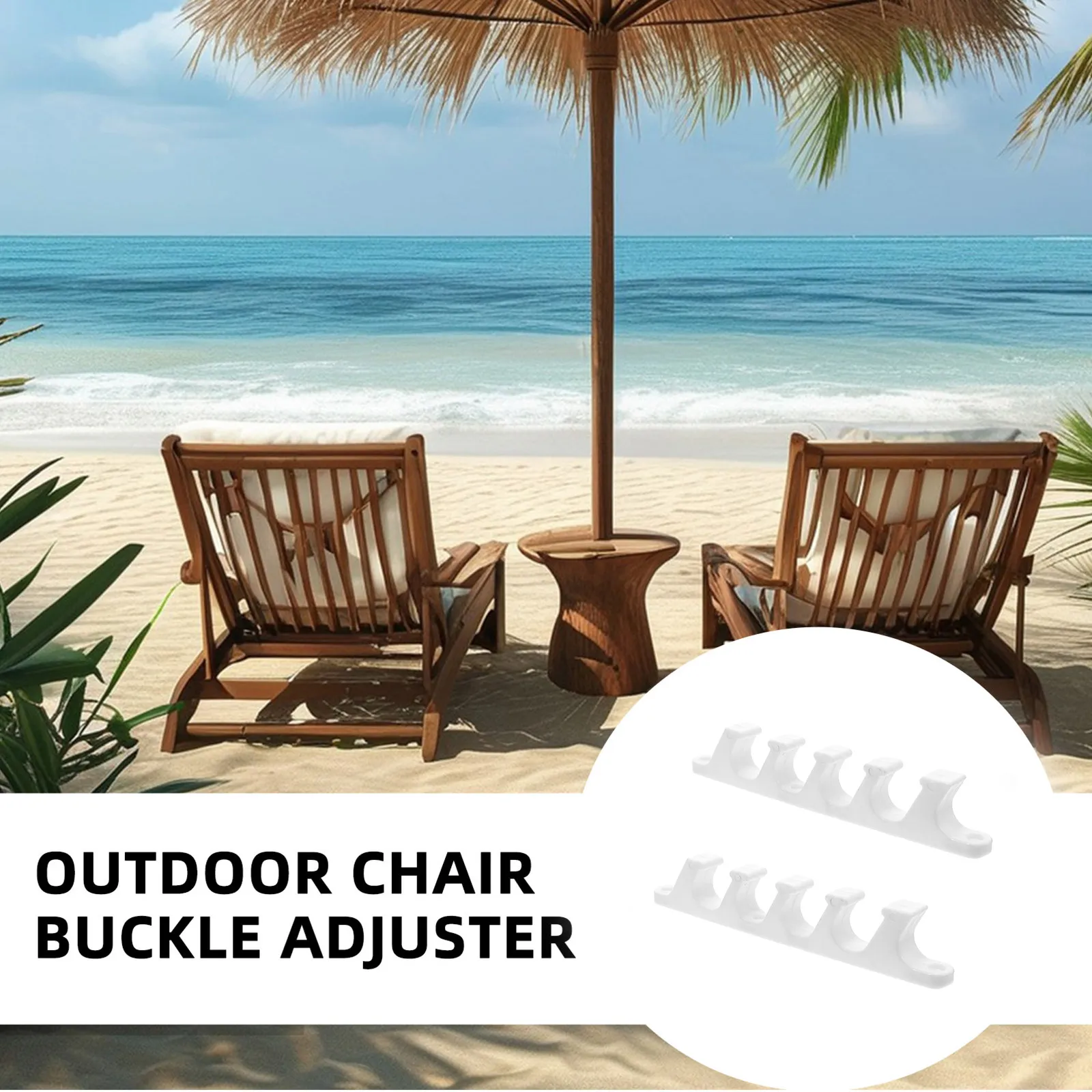 2Pcs Folding Patio Chair Adjustment Bracket Plastic Recliner Buckle Support 5-Gear Clips Outdoor Furniture Camping Garden Chair - view 2