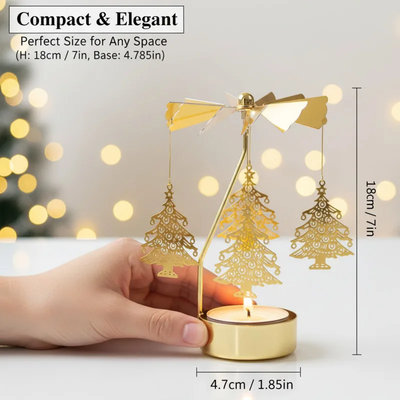 

3D Dreamy Windmill DIY Snowflake Candle Holder Spinning Luna Cat Windmill Romantic Desktop Ornament Fantasy Style Candle Stand