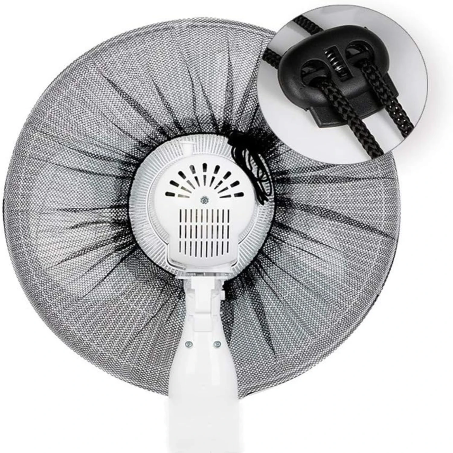 عبوتان - غطاء حماية آمن للمروحة مقاس 18 بوصة، واقي شبكي للمروحة لحماية الأصابع، غطاء مقاوم للغبار بمروحة بقاعدة قابلة للغسل، غطاء غبار آمن للمروحة