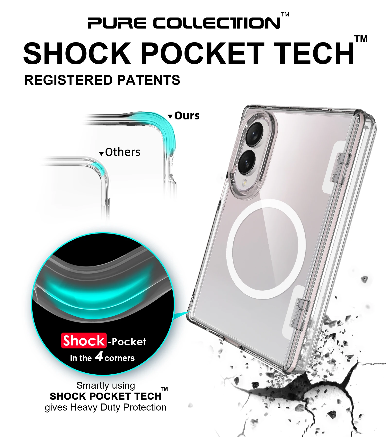 Wysokiej jakości przezroczyste etui z obsługą MagSafe do Samsung Galaxy Z Fold 8 Wide, magnetyczna osłona ochronna, bumper na Galaxy Z Fold 8 Wide. — zdjęcie produktu 4