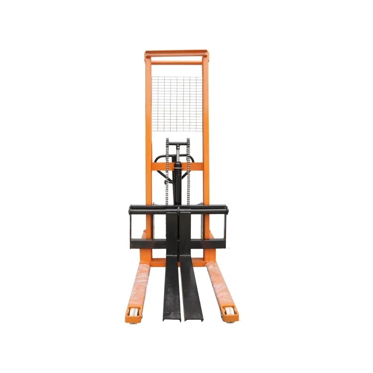 Cheap but high-quality manual hydraulic reach stacker 2t pallet stacker