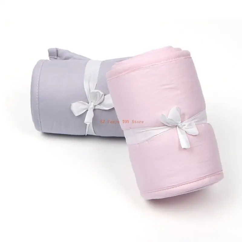 96GC 3 قطع من غطاء حاجز سرير الأطفال الناعم القابل للتنفس وواقي مبطن وممتص للصدمات