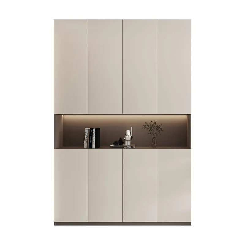 

Solid wood home shoe cabinet, household, cream style simple integrated large capacity shoe cabinet