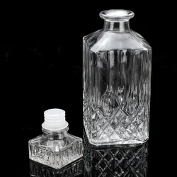 Diamond Glass Bottle, Vintage Pourer, Liquor, Whiskey, Crystal Bottle Drink Decanter, Bar Carafe, 800ml