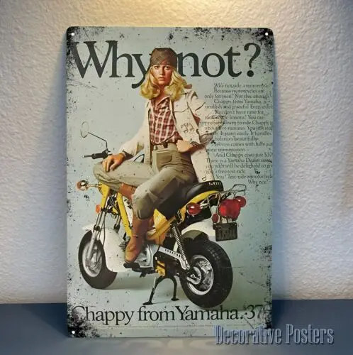 Chappy Motorcycle Advertisement Metal Poster - Tin Sign (8x12in)