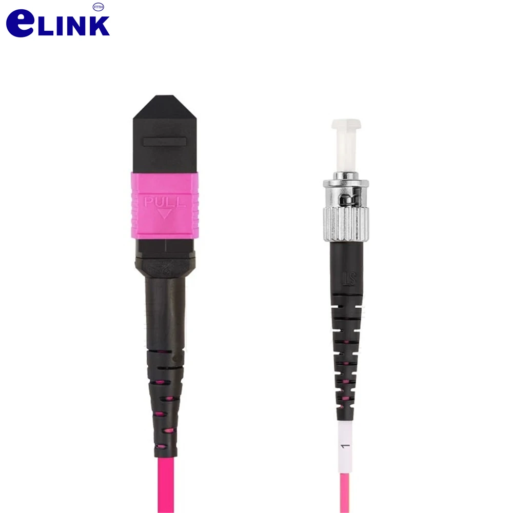 Imagem -04 - Mpo-st Patch Cord tipo a 12 24 Núcleos Feminino mm Mtp8st 12st Fibra Breakout 8c 12c Ftth Elink 150m10m