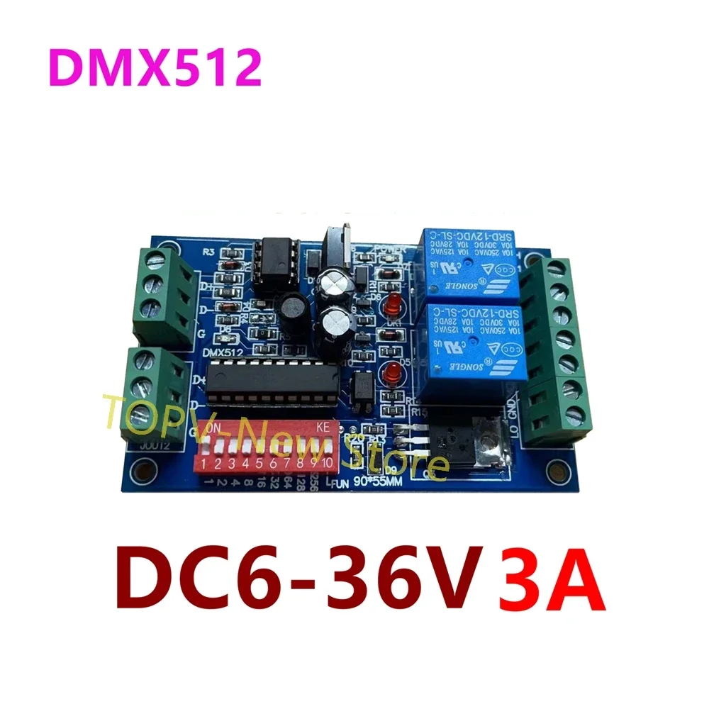 DMX512 DC6V-36V 3A Motor Speed Controller Adjustable Forward Reverse Regulator with Limit Function Module