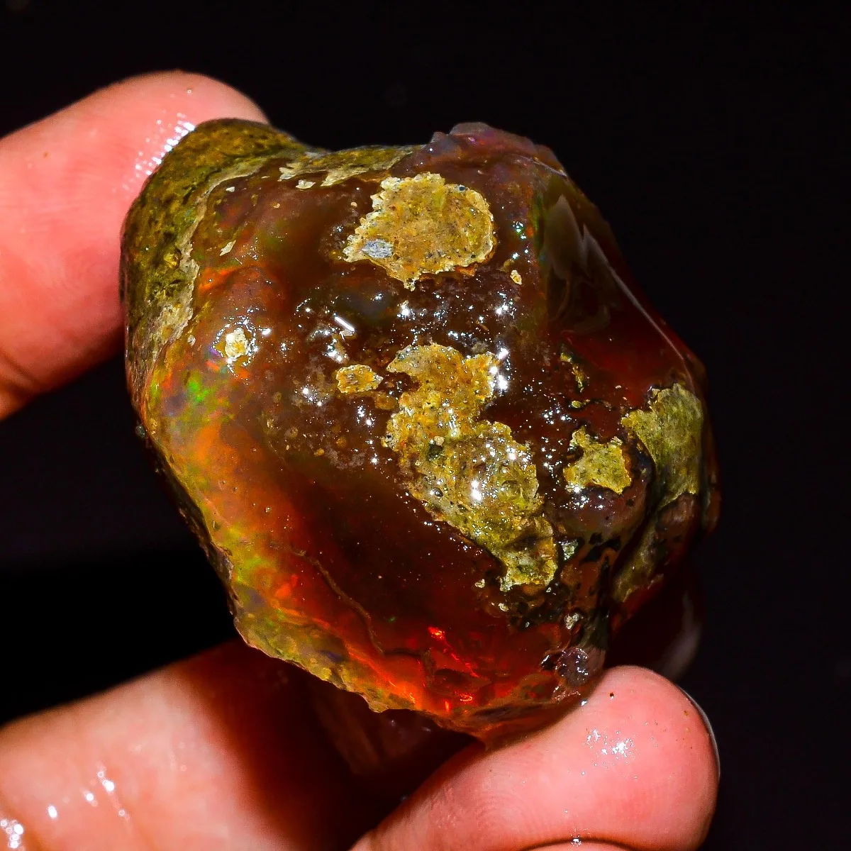 AAA+ Natural Ethiopian Opal Rough 25-80CT Welo Fire Opal Loose Gemstone Pendant Making Randomly Selected One