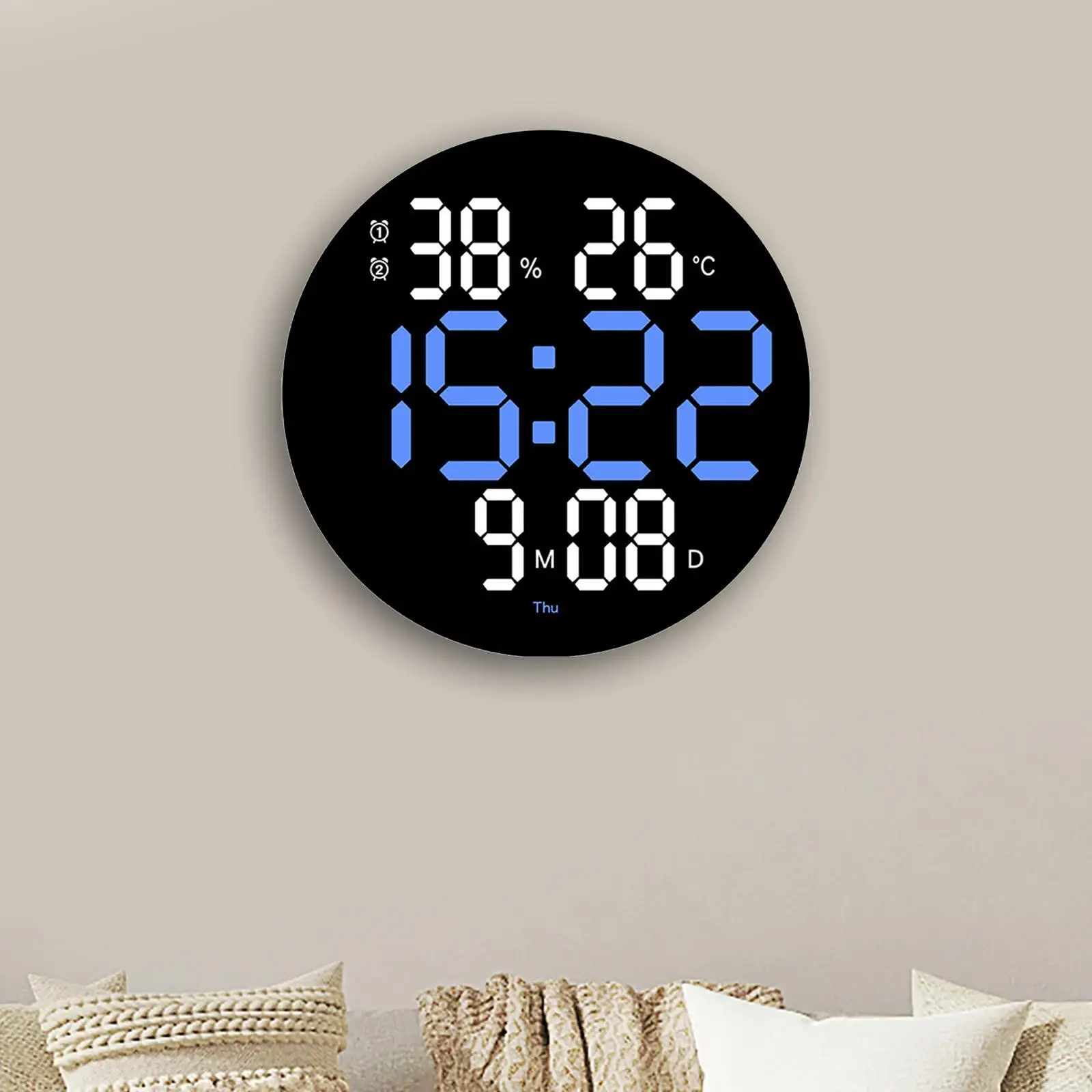 LED Electronic Clock Remote Control Wall Clock for Home Decorations Shop