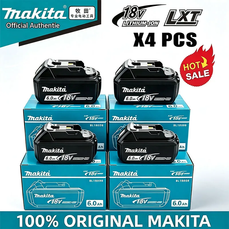 100% Makita 6.0 Ah Battery 18V LXT Lithium-Ion BL1860 with LED Indicator Battery 18V Battery Power Tool Battery Original 18V 6Ah