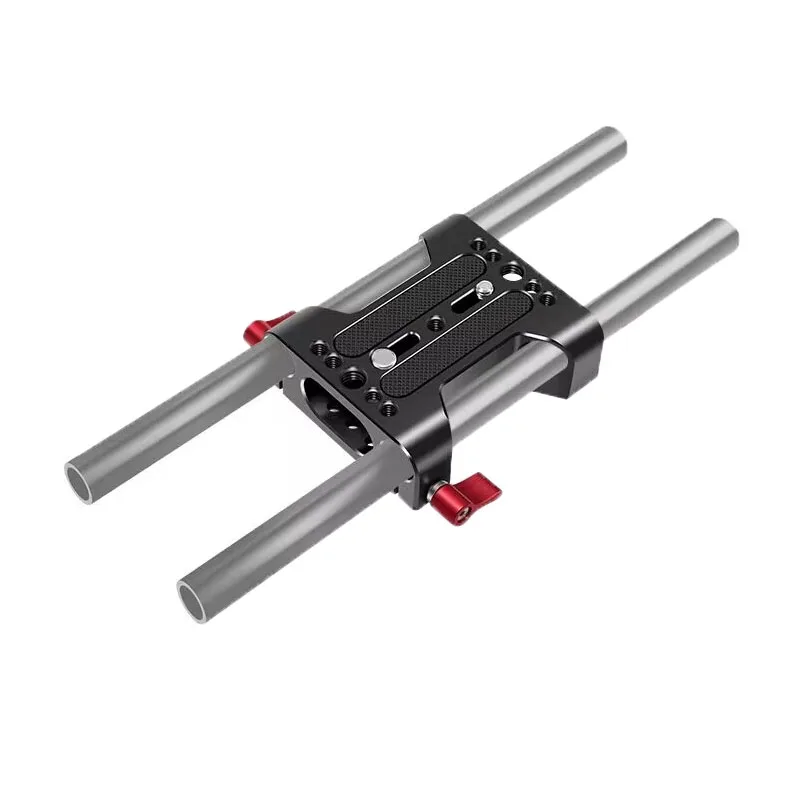 PyroGraphy Baseplate with 15mm Rod Clamp for DSLR Camera DSLR Cage 60mm Standard Rod Center Distance 1/4" & 3/8" Mounting Screw