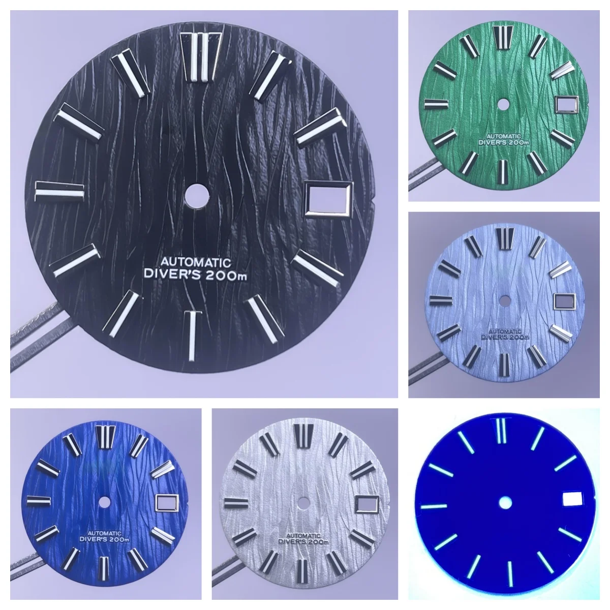 28.5mm S Logo Glacier Dial Fit NH35/NH36/4R/7S Movement Green Luminous High Quality Watch Modification Accessories Watch Dial