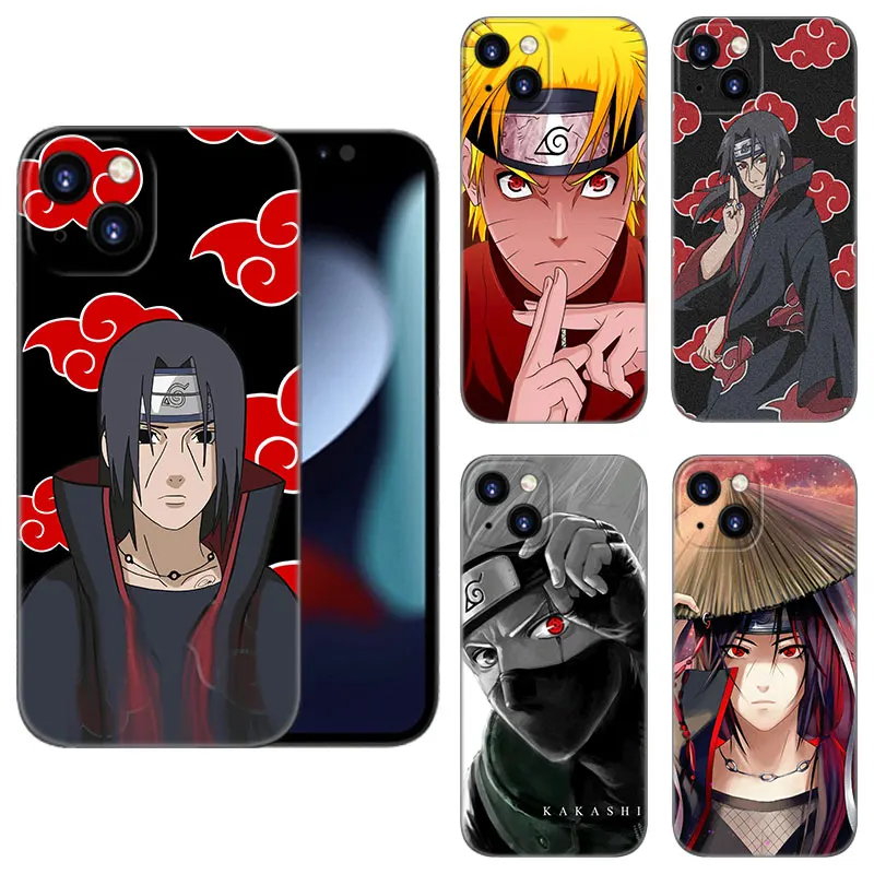 Cool N-Narutos Anime Black Silicone Phone Case For Apple iPhone 12 13 Mini 11 14 15 16 Pro Max 7 8 Plus