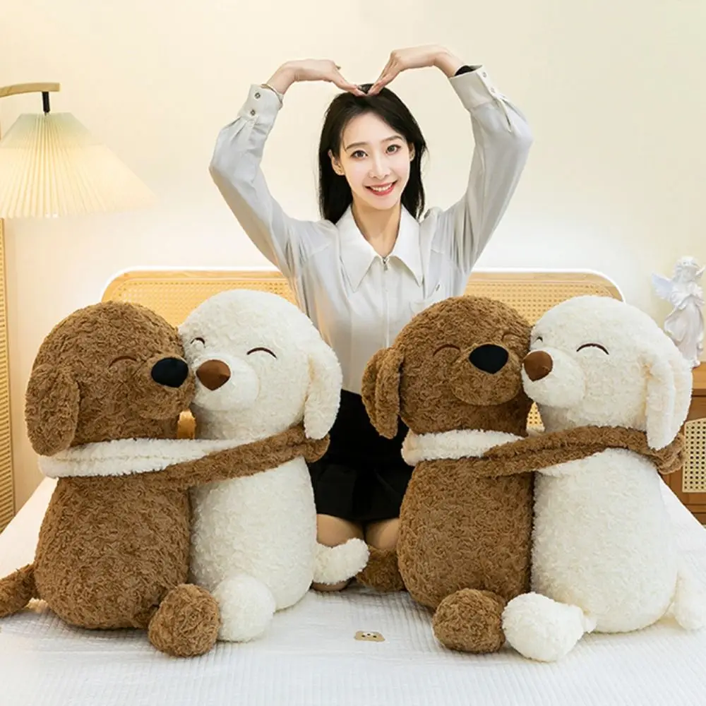 

Stuffed Animal Simulation Dog Plush Toy Smile Brown&White Animal Puppy Dolls Soft Kawaii Hug Dog Plush Dolls Birthday Gifts