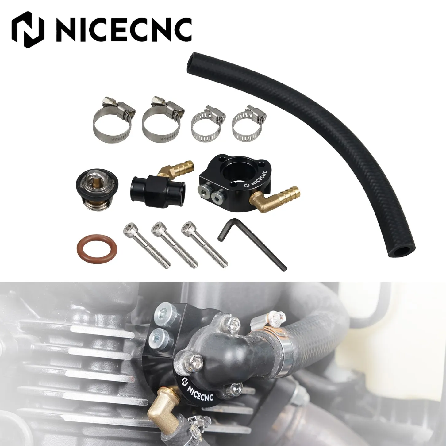 Kit de Modificación del Sistema de Refrigeración para Kawasaki KLR650 1987-2026, Carcasa de Termostato de Aluminio, Manguera de Derivación, KLR 650 klr650 Kawasaki