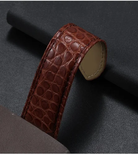 Imagen 2 del producto Para cartier tank London solo series correa de reloj de piel de cocodrilo pulsera de reloj de cuero genuino de cocodrilo 16 17 18 23 25mm