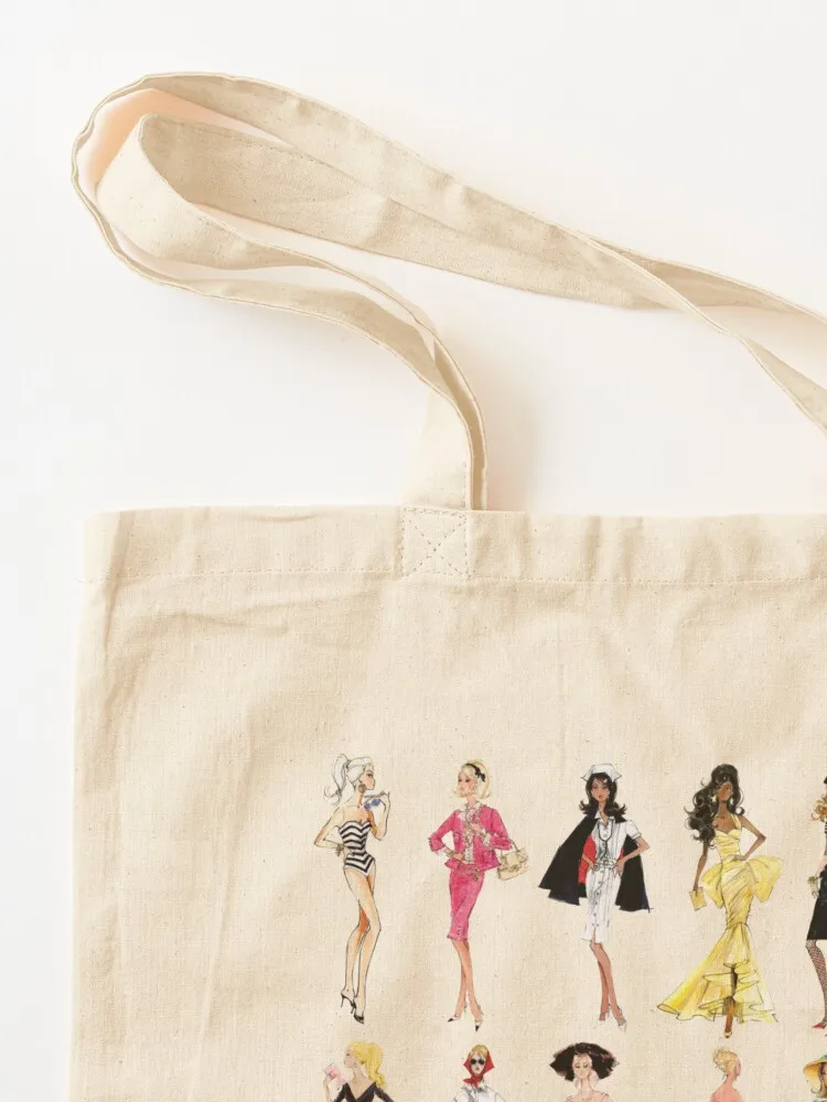 Vintage Doll Illustrations Tote Bag tote bags aesthetic large woman screen