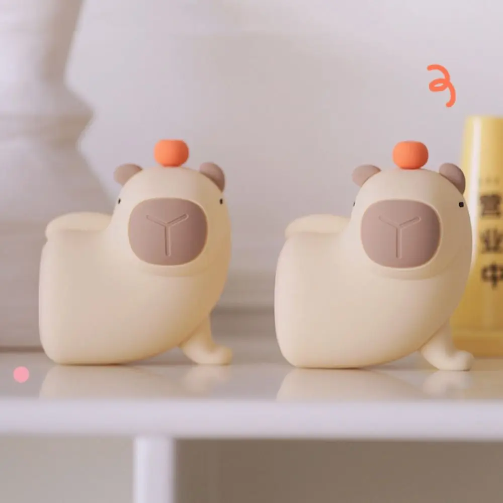 USB Rechargeable Capybara Night Light Eye Protection Capybara Shape Guinea Pig Night Light Silicone Timing Dimming