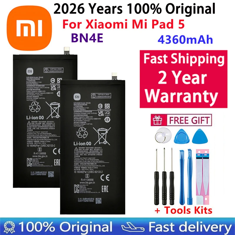 2026 Years 100% Original BN4D BN4E BN60 BN80 Rechargeable Battery For Xiaomi Mi Tablet Pad Mipad 4 5 Plus Pro Bateria Batteries