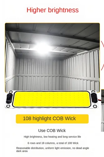 Imagen 2 del producto Luces LED COB para coche, lámpara de lectura Universal de 9,6 pulgadas, 12V-24V, Panel LED 108SMD, luz de techo, bombilla de alto brillo para camión, impermeable, 2 uds.