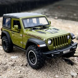 Jeeps-Wrangler Rubicon Off-Road Diecasts Metal Toy, Modèle de voiture en alliage, Considérant le son et la lumière, Véhicule pour enfants, 1:32