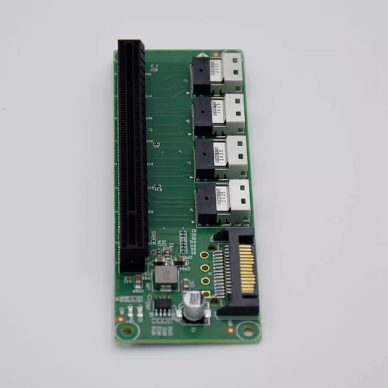 Pcie 4.0スロット拡張ボード、4ポートSFF-8654からpcie x16スロットアダプター、m.2からsasライザーカード、GPU pcie 4.0x4、15ピンsata、新品